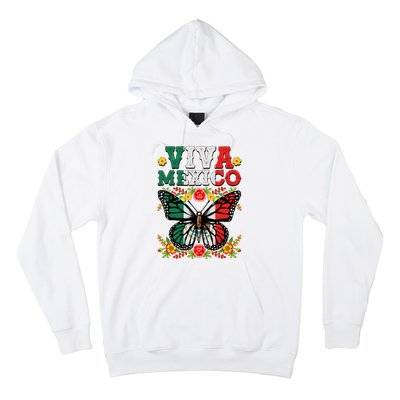 Viva Mexico Mexican Independence Day Butterfly Hoodie