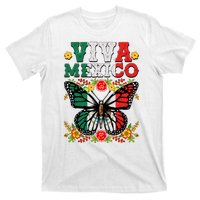 Viva Mexico Mexican Independence Day Butterfly T-Shirt