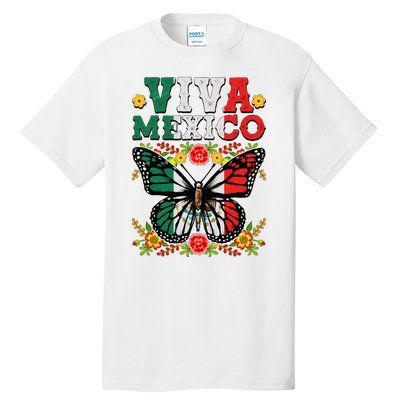 Viva Mexico Mexican Independence Day Butterfly Tall T-Shirt