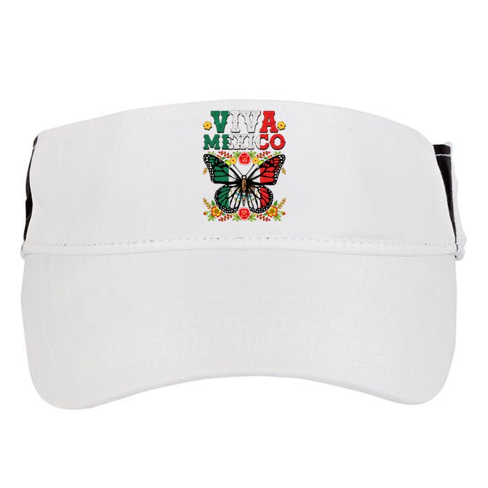 Viva Mexico Mexican Independence Day Butterfly Adult Drive Performance Visor