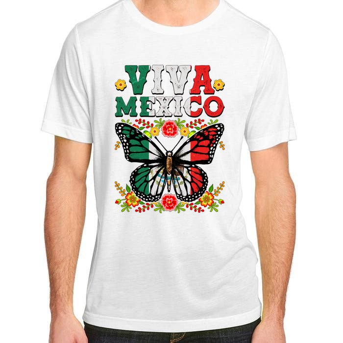 Viva Mexico Mexican Independence Day Butterfly Adult ChromaSoft Performance T-Shirt