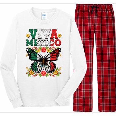 Viva Mexico Mexican Independence Day Butterfly Long Sleeve Pajama Set