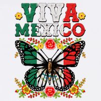 Viva Mexico Mexican Independence Day Butterfly Flatbill Hat