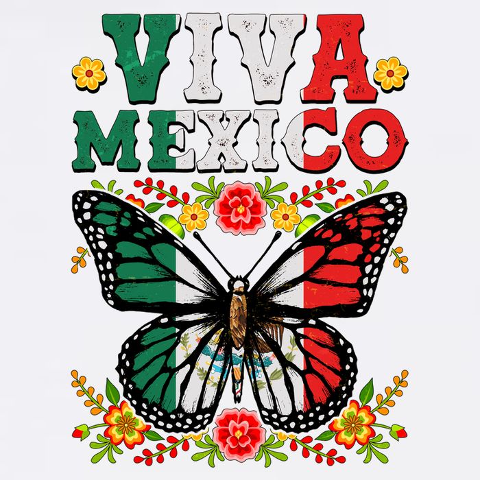 Viva Mexico Mexican Independence Day Butterfly Flatbill Hat