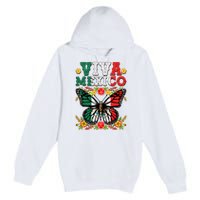 Viva Mexico Mexican Independence Day Butterfly Premium Pullover Hoodie