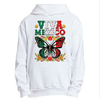 Viva Mexico Mexican Independence Day Butterfly Urban Pullover Hoodie