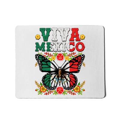 Viva Mexico Mexican Independence Day Butterfly Mousepad