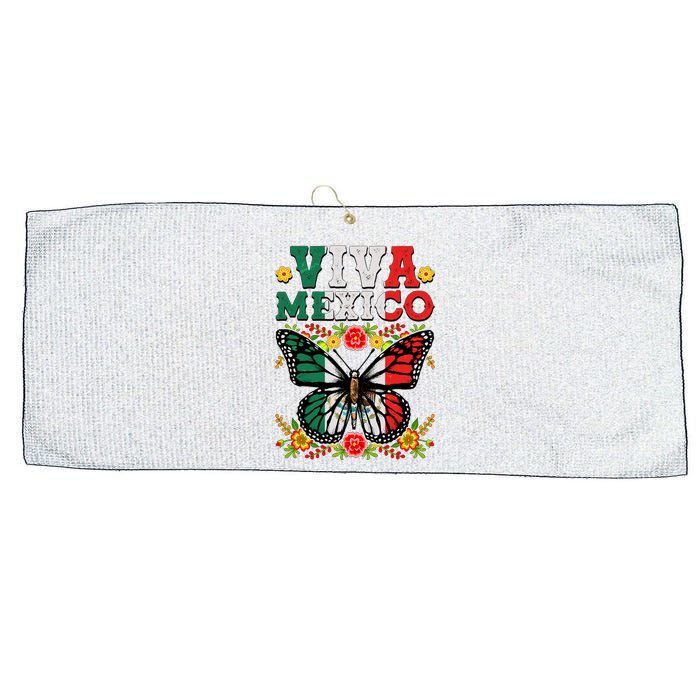 Viva Mexico Mexican Independence Day Butterfly Large Microfiber Waffle Golf Towel