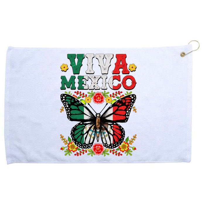 Viva Mexico Mexican Independence Day Butterfly Grommeted Golf Towel