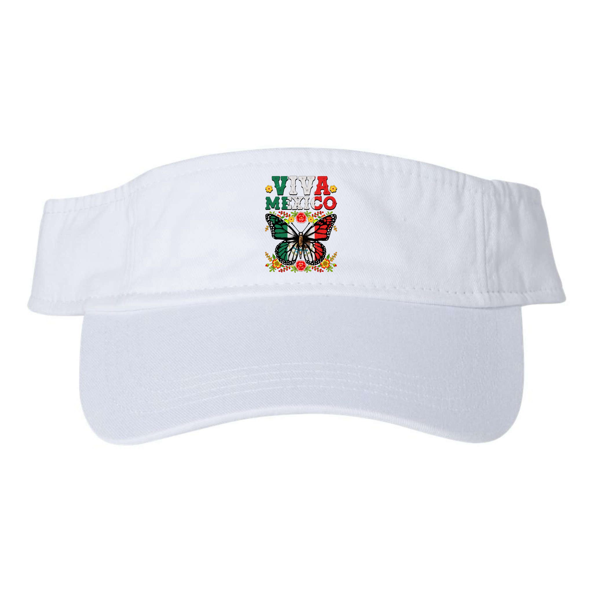Viva Mexico Mexican Independence Day Butterfly Visor