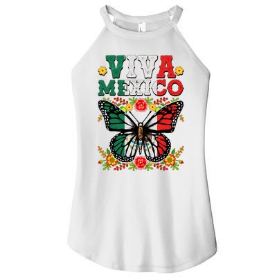 Viva Mexico Mexican Independence Day Butterfly Women’s Perfect Tri Rocker Tank