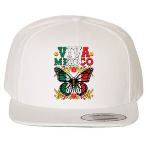 Viva Mexico Mexican Independence Day Butterfly Wool Snapback Cap