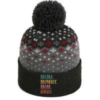 Vintage Mama Mommy Mom Bruh Retro Groovy Funny MotherS Day The Baniff Cuffed Pom Beanie