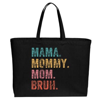 Vintage Mama Mommy Mom Bruh Retro Groovy Funny MotherS Day Cotton Canvas Jumbo Tote