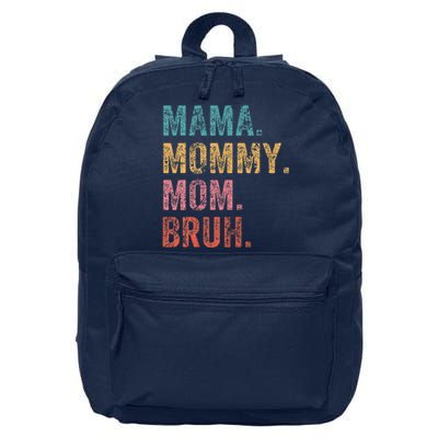 Vintage Mama Mommy Mom Bruh Retro Groovy Funny MotherS Day 16 in Basic Backpack