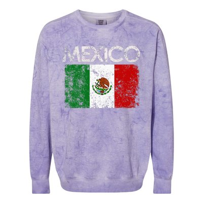 Vintage Mexico Mexican Flag Pride Gift Colorblast Crewneck Sweatshirt