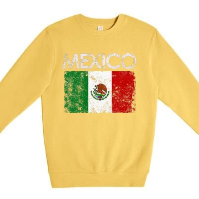 Vintage Mexico Mexican Flag Pride Gift Premium Crewneck Sweatshirt