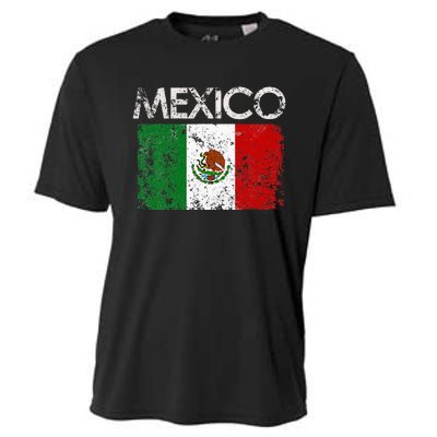 Vintage Mexico Mexican Flag Pride Gift Cooling Performance Crew T-Shirt