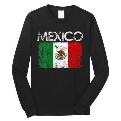 Vintage Mexico Mexican Flag Pride Gift Long Sleeve Shirt