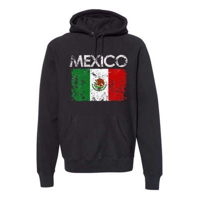 Vintage Mexico Mexican Flag Pride Gift Premium Hoodie