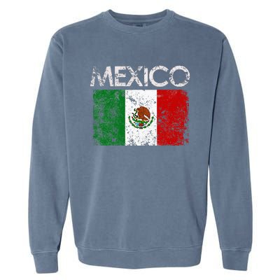 Vintage Mexico Mexican Flag Pride Gift Garment-Dyed Sweatshirt