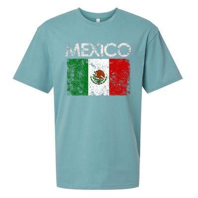 Vintage Mexico Mexican Flag Pride Gift Sueded Cloud Jersey T-Shirt