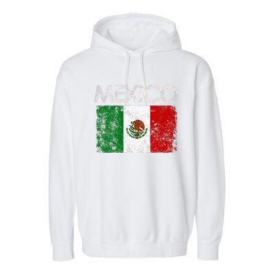 Vintage Mexico Mexican Flag Pride Gift Garment-Dyed Fleece Hoodie