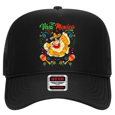 Viva Mexico Mexican independence day I Love Mexico High Crown Mesh Back Trucker Hat