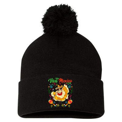 Viva Mexico Mexican independence day I Love Mexico Pom Pom 12in Knit Beanie