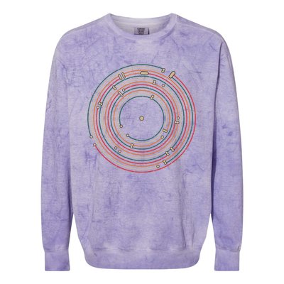 Vinyl Music Metro Record Map Labyrinth Colorblast Crewneck Sweatshirt