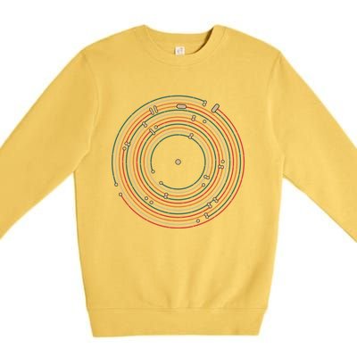 Vinyl Music Metro Record Map Labyrinth Premium Crewneck Sweatshirt