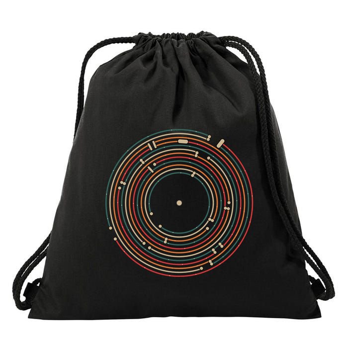 Vinyl Music Metro Record Map Labyrinth Drawstring Bag