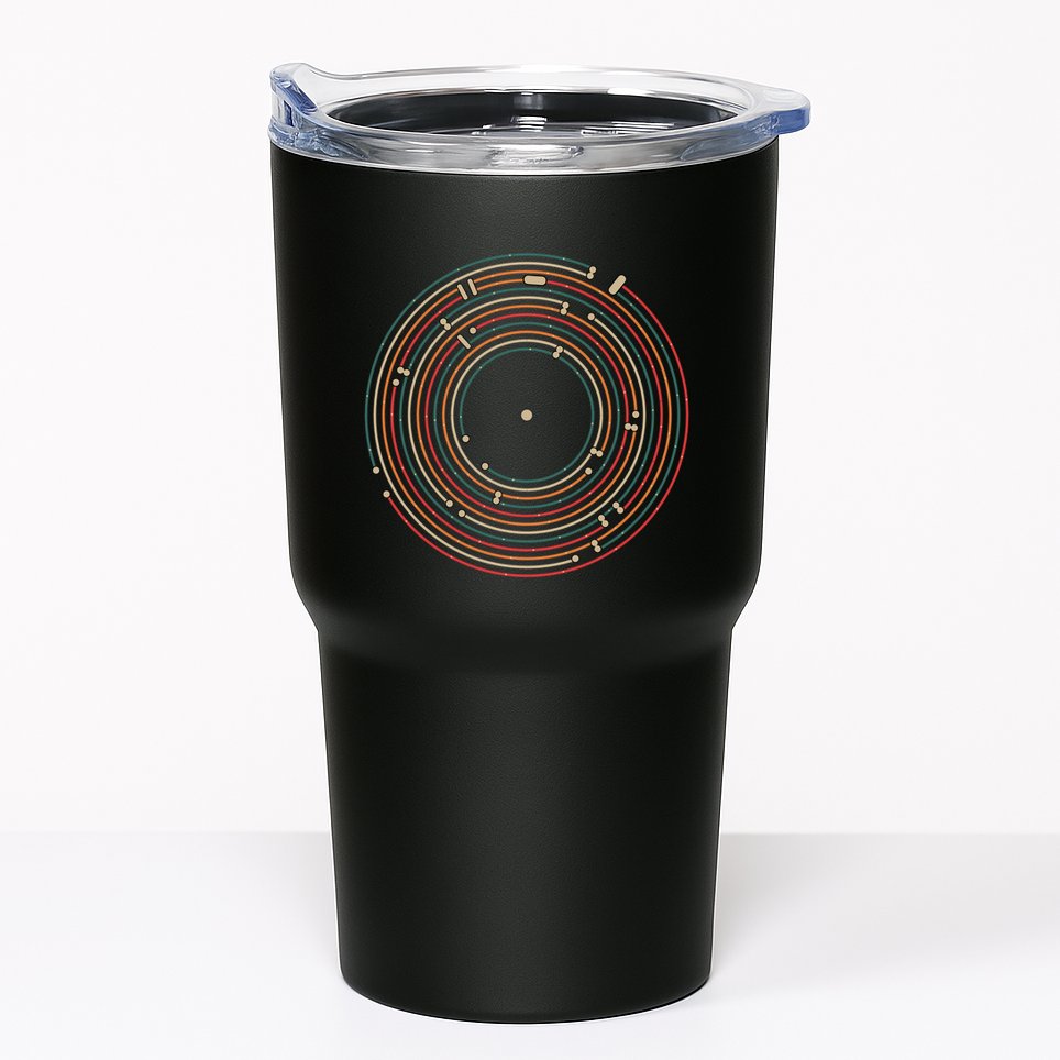 Vinyl Music Metro Record Map Labyrinth Tumbler