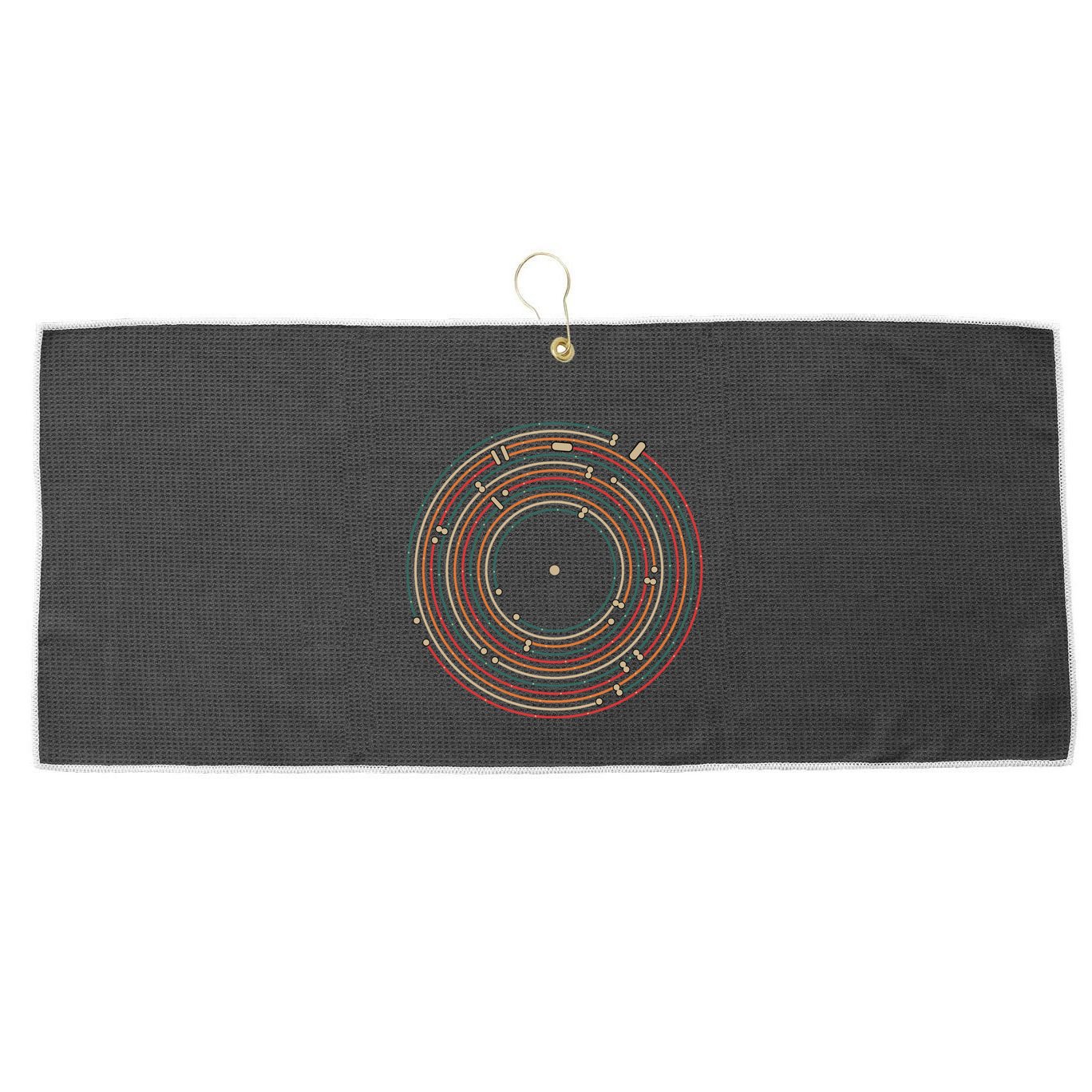 Vinyl Music Metro Record Map Labyrinth Large Microfiber Waffle Golf Towel