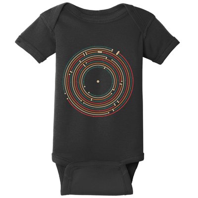 Vinyl Music Metro Record Map Labyrinth Baby Bodysuit