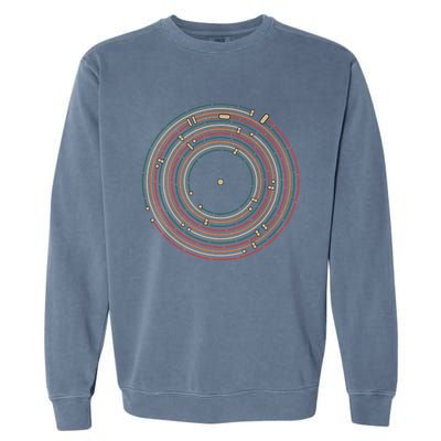 Vinyl Music Metro Record Map Labyrinth Garment-Dyed Sweatshirt