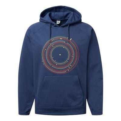 Vinyl Music Metro Record Map Labyrinth Performance Fleece Hoodie