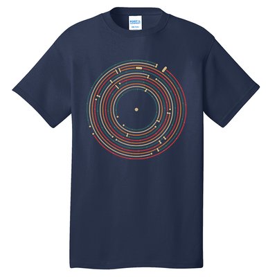 Vinyl Music Metro Record Map Labyrinth Tall T-Shirt