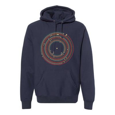 Vinyl Music Metro Record Map Labyrinth Premium Hoodie