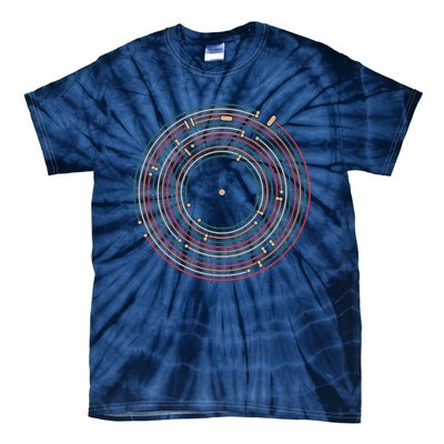 Vinyl Music Metro Record Map Labyrinth Tie-Dye T-Shirt