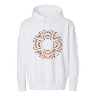 Vinyl Music Metro Record Map Labyrinth Garment-Dyed Fleece Hoodie