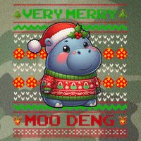 Very Merry Moo Deng Christmas Cute Hippo Moo Deng Legacy Tie Dye Trucker Hat