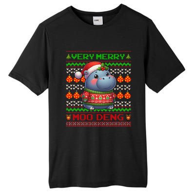 Very Merry Moo Deng Christmas Cute Hippo Moo Deng Tall Fusion ChromaSoft Performance T-Shirt