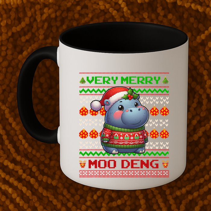 Very Merry Moo Deng Christmas Cute Hippo Moo Deng Mug