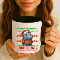 Very Merry Moo Deng Christmas Cute Hippo Moo Deng Mug