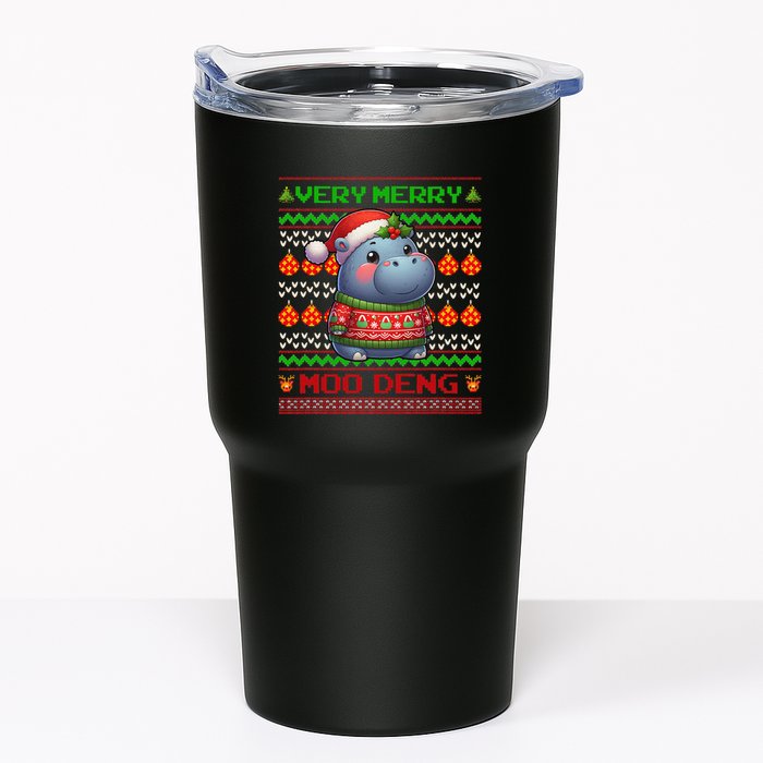Very Merry Moo Deng Christmas Cute Hippo Moo Deng Tumbler