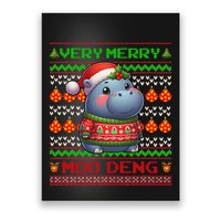 Very Merry Moo Deng Christmas Cute Hippo Moo Deng Poster