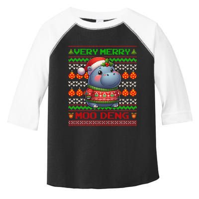Very Merry Moo Deng Christmas Cute Hippo Moo Deng Toddler Fine Jersey T-Shirt