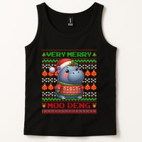 Very Merry Moo Deng Christmas Cute Hippo Moo Deng Tank Top