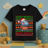 Very Merry Moo Deng Christmas Cute Hippo Moo Deng Toddler T-Shirt